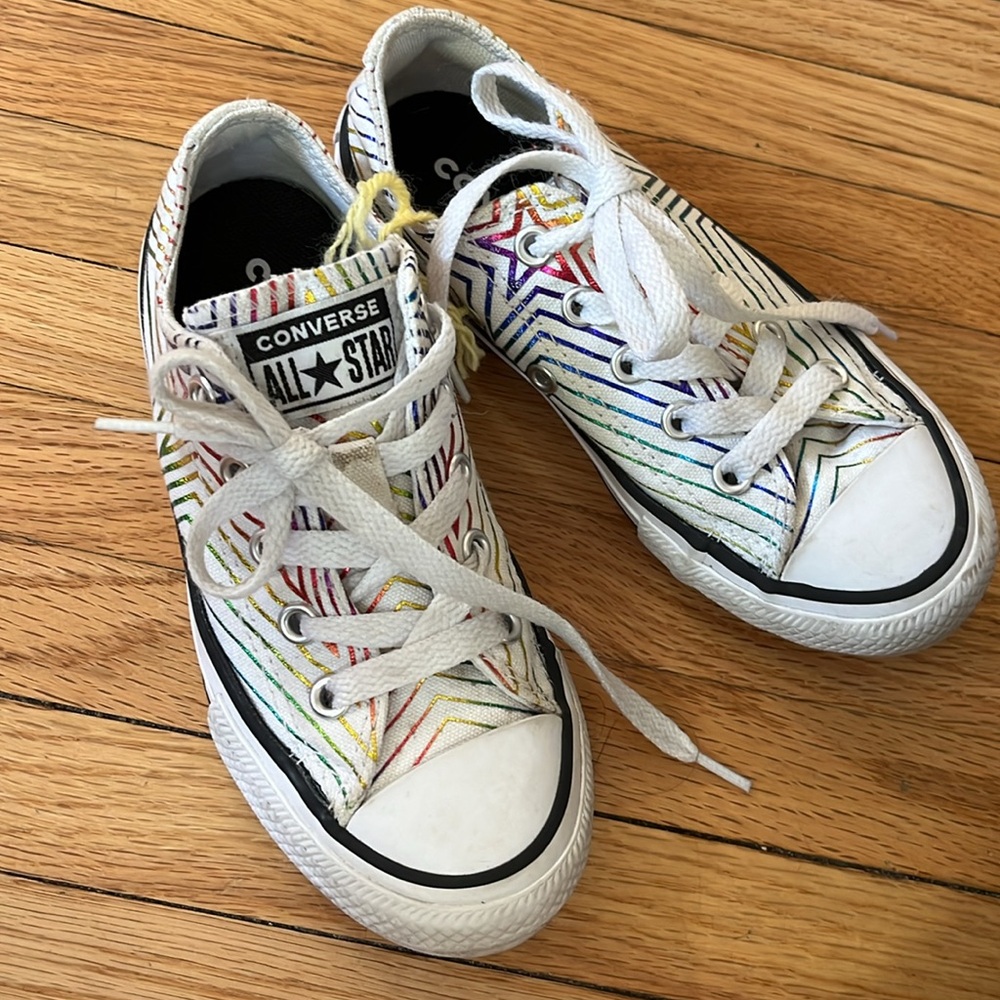 Converse Allstars Size US 11 junior Rainbow star pattern
